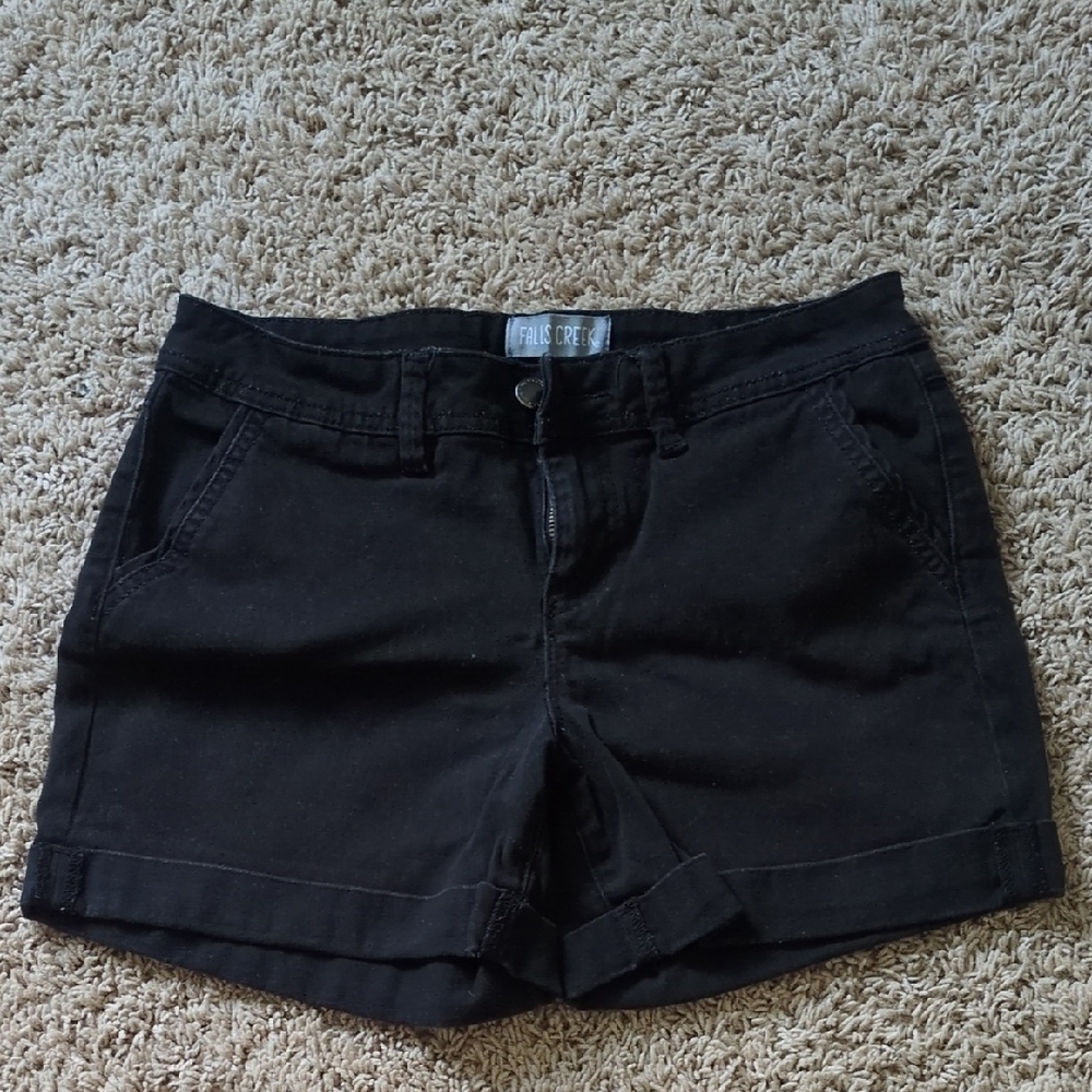 Faded Glory High Waist Black Shorts Tailored Fit